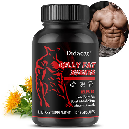 Stimulant-Free Men's Belly Fat Burner Capsules, Boost Metabolism, Burn Stubborn Fat, Tighten Abs, Preserve Muscle, Caffeine-Free