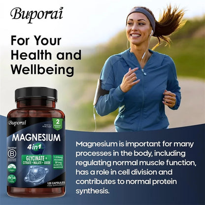 Magnesium 4-in-1 Complex - Supports Immune Health, Promotes Muscle Relaxation and Bone Health, and Helps Improve Sleep