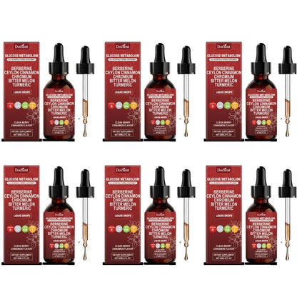 Docteat Metabolism Liquid Drops with Chromium Picolinate, Berberine HCl Extract, Ceylon Cinnamon, Turmeric Extract 60 ML