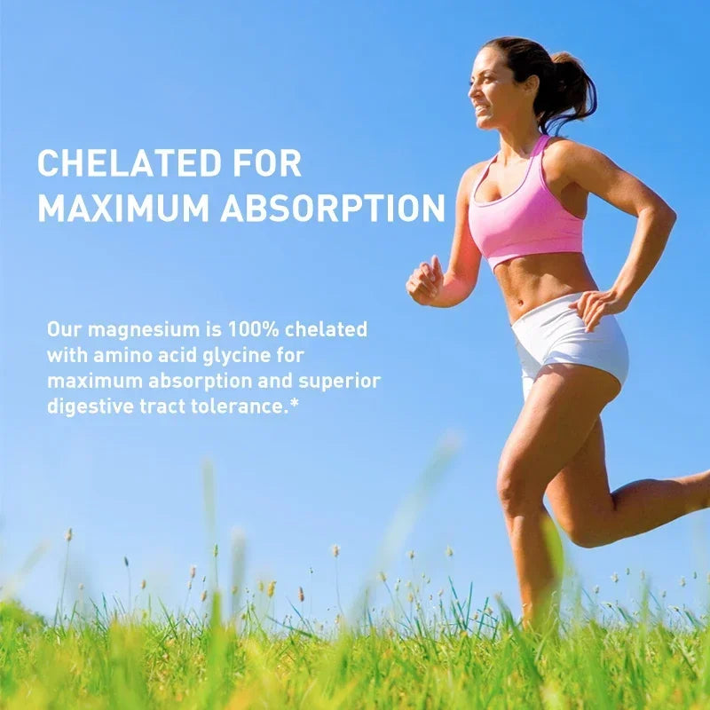 Magnesium Glycinate - Support Nerve, Heart and Muscle Health, Helps with Stress, Sleep Quality Support, Muscles Recovery