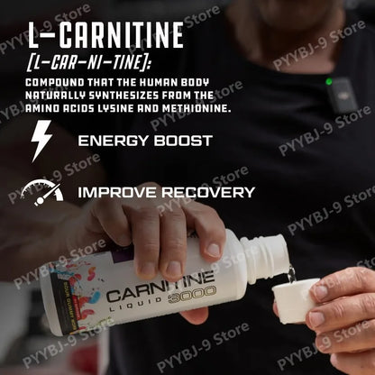 L-Carnitine Liquid 3000mg Sour Gummy Worm Flavor, 31 Servings, Fitness Supplement, Amino Acid Drink, Energy & Metabolism Support