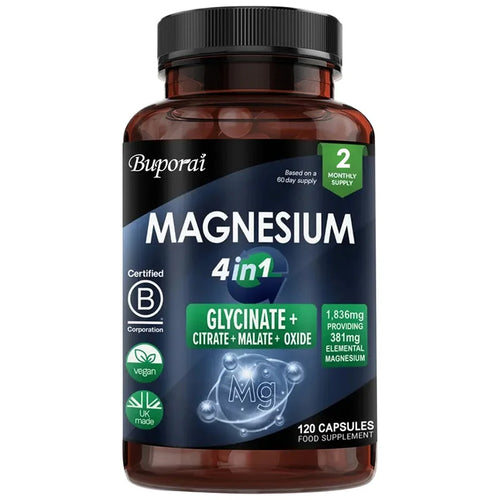 Magnesium 4-in-1 Complex - Supports Immune Health, Promotes Muscle Relaxation and Bone Health, and Helps Improve Sleep