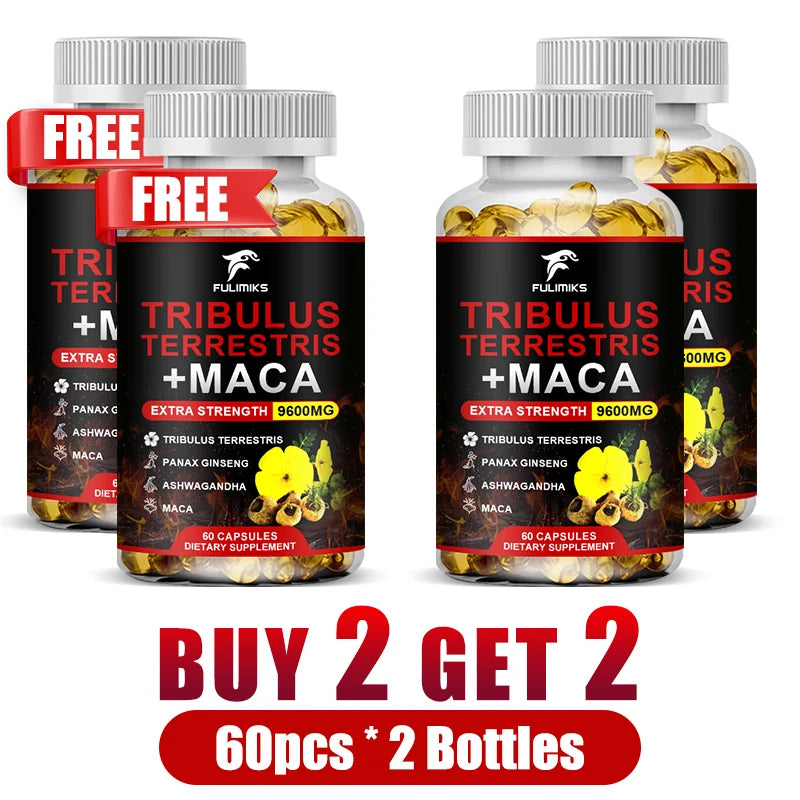 Buy 2 Get 2 Free! Tribulus Terrestris Capsules, Support Promotes Healthy Blood Flow, Vitality & Athletic Drive, Enhanced Mood