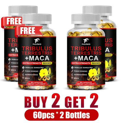 Buy 2 Get 2 Free! Tribulus Terrestris Capsules, Support Promotes Healthy Blood Flow, Vitality & Athletic Drive, Enhanced Mood