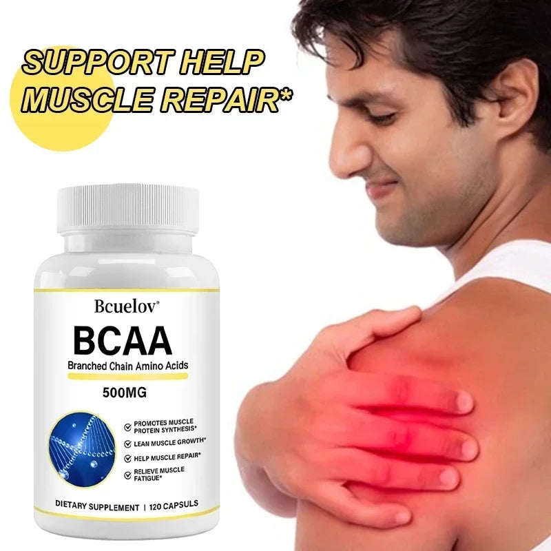 BCAA Supplement – Branched Chain Amino Acids Capsules – Enhance Strength and Energy Levels, Increase Muscle Mass