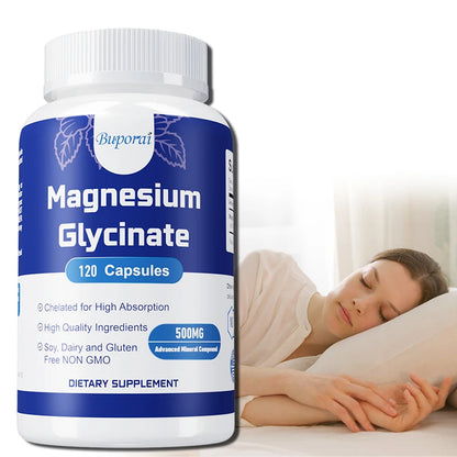Magnesium Glycinate - Support Nerve, Heart and Muscle Health, Helps with Stress, Sleep Quality Support, Muscles Recovery