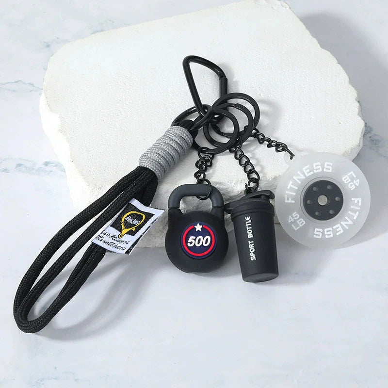Fitness Keychain Gym Lovers Fitness Enthusiast Gift Barbell Dumbbell Keychain Fitness Bag backpack Charms