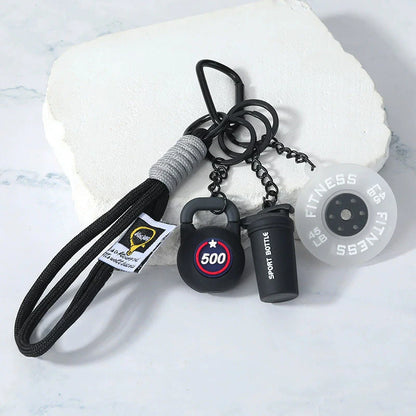 Fitness Keychain Gym Lovers Fitness Enthusiast Gift Barbell Dumbbell Keychain Fitness Bag backpack Charms