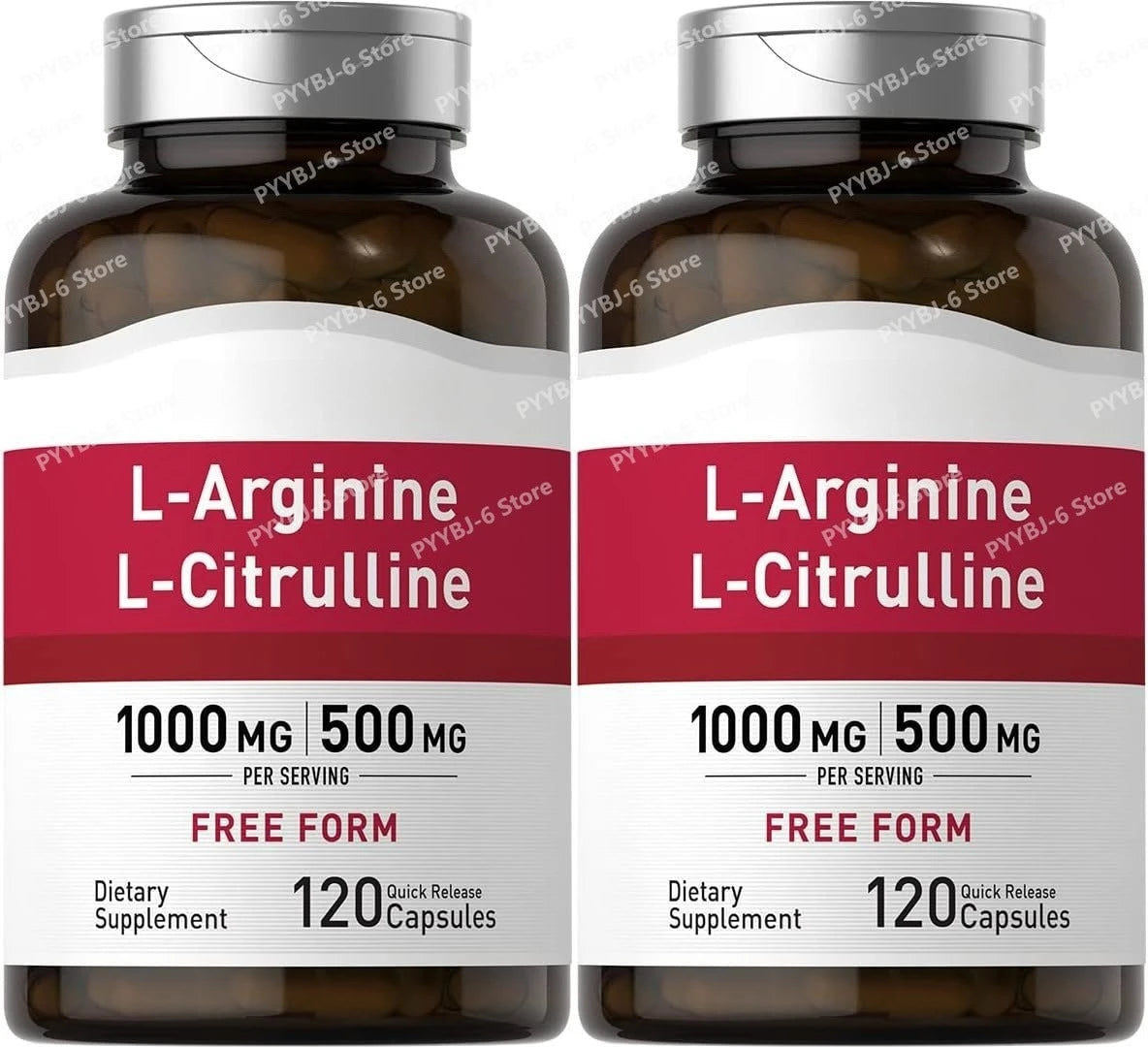 L-Arginine L-Citrulline Capsules 1000mg/500mg Free Form Amino Acid Supplement for Fitness Support & Active Lifestyle, 120 Ct