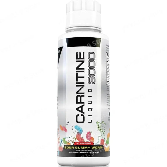 L-Carnitine Liquid 3000mg Sour Gummy Worm Flavor, 31 Servings, Fitness Supplement, Amino Acid Drink, Energy & Metabolism Support