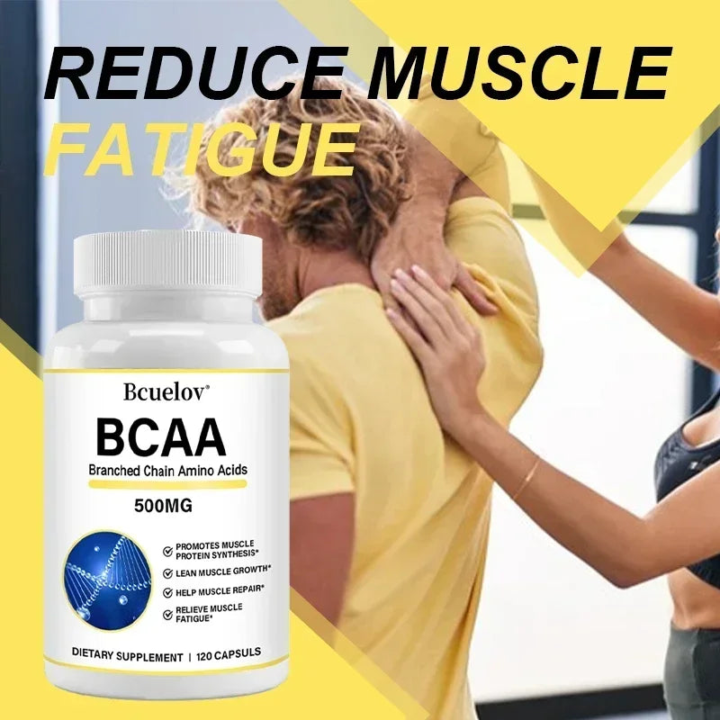 BCAA Supplement – Branched Chain Amino Acids Capsules – Enhance Strength and Energy Levels, Increase Muscle Mass