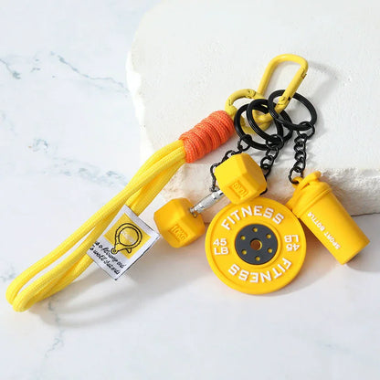 Fitness Keychain Gym Lovers Fitness Enthusiast Gift Barbell Dumbbell Keychain Fitness Bag backpack Charms