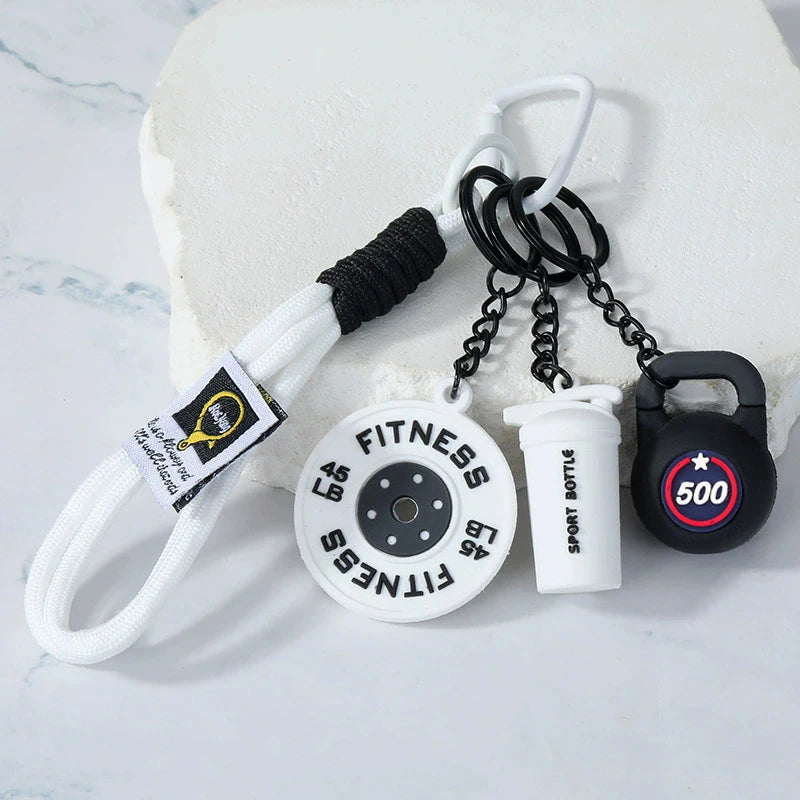 Fitness Keychain Gym Lovers Fitness Enthusiast Gift Barbell Dumbbell Keychain Fitness Bag backpack Charms