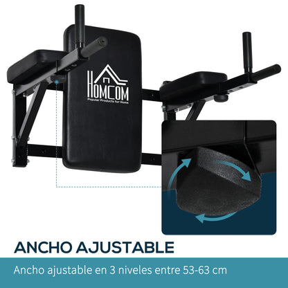 HOMCOM Barra Musculación Pared Deporte Fitness Gimnasio Dominadas Flexiones Casa