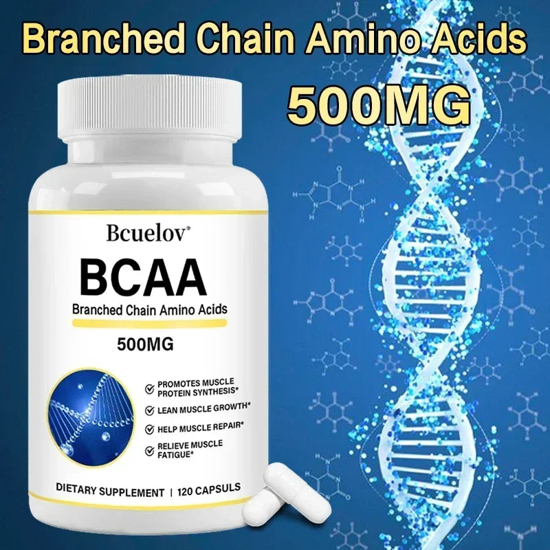 BCAA Supplement – Branched Chain Amino Acids Capsules – Enhance Strength and Energy Levels, Increase Muscle Mass