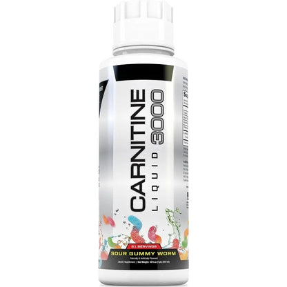 L-Carnitine Liquid 3000mg Sour Gummy Worm Flavor, 31 Servings, Fitness Supplement, Amino Acid Drink, Energy & Metabolism Support
