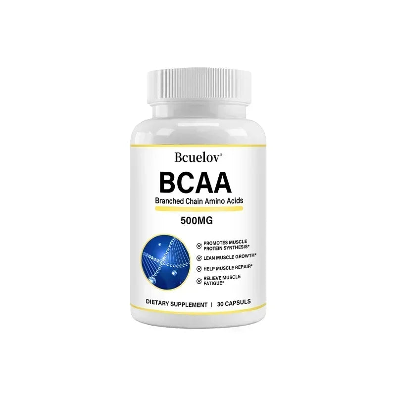 BCAA Supplement – Branched Chain Amino Acids Capsules – Enhance Strength and Energy Levels, Increase Muscle Mass