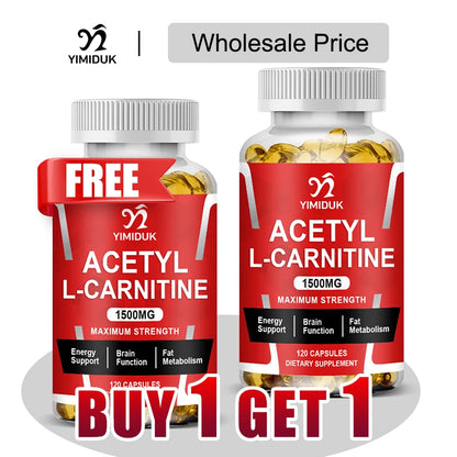 Buy 1 Get 1 Free! Pure Acetyl L-Carnitine Supplement, for Enhances Mental Clarity, Mood & Learning Ability, Cognitive Function